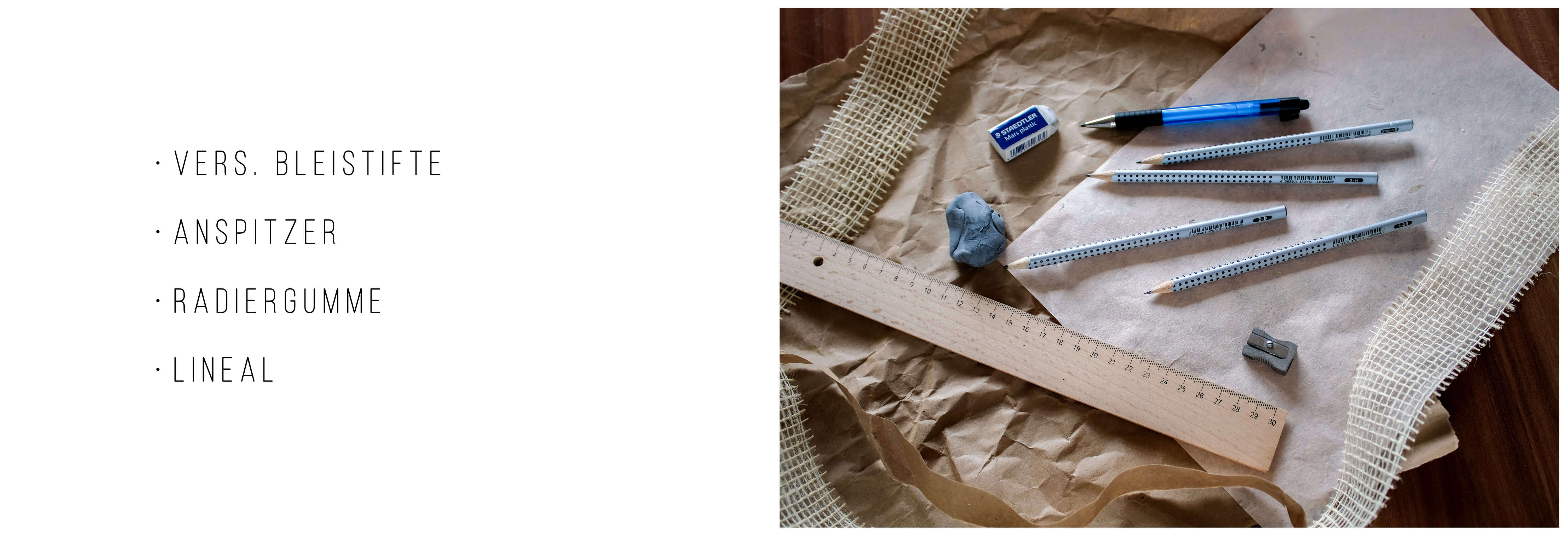 zeichnen lernen Materialien